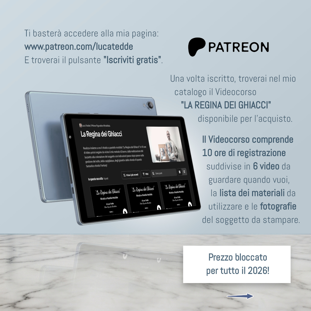 Videocorso su Patreon Ritratto a Pastello morbido La Regina dei Ghiacci