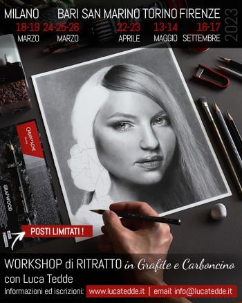 Workshop di Ritratto in Grafite e Carboncino 2023 con Luca Tedde