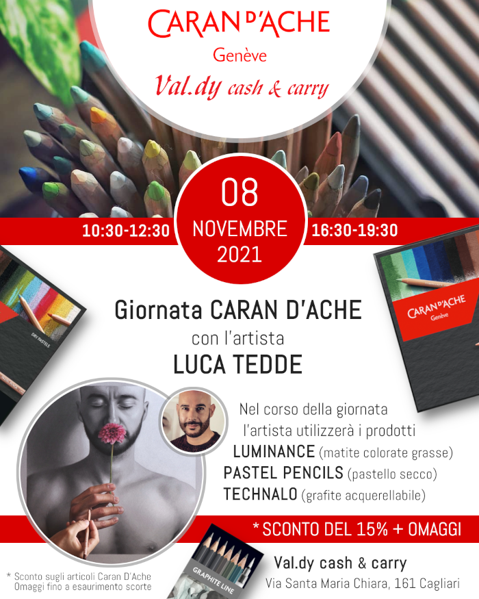 Giornata Caran d'Ache con l'artista Luca Tedde da Val.dy