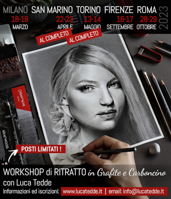 Workshop di Ritratto in grafite e carboncino 2023 con Luca Tedde